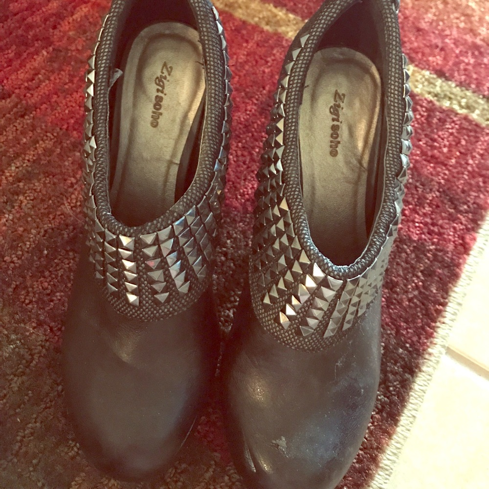 Black studded booties